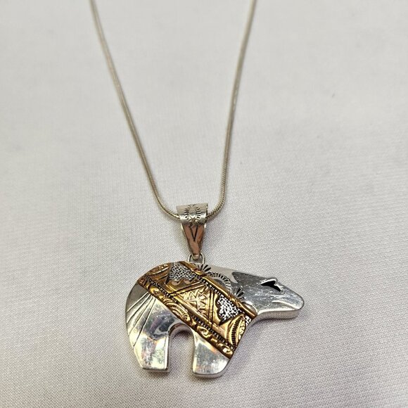 Navajo Spirit Bear Sterling Silver Pendant